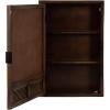 imageKate and Laurel Mezzeta Decorative Modern Rectangle Bathroom Cabinet with Mirror 20 x 5 x 30 White Wooden Bathroom Mirror with Storage for Bath Medicine Cabinet or OverTheToilet Storage OptionBrown