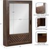 imageKate and Laurel Mezzeta Decorative Modern Rectangle Bathroom Cabinet with Mirror 20 x 5 x 30 White Wooden Bathroom Mirror with Storage for Bath Medicine Cabinet or OverTheToilet Storage OptionBrown