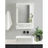 imageKate and Laurel Mezzeta Decorative Modern Rectangle Bathroom Cabinet with Mirror 20 x 5 x 30 White Wooden Bathroom Mirror with Storage for Bath Medicine Cabinet or OverTheToilet Storage OptionWhite