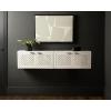 imageKate and Laurel Mezzeta Decorative TwoDoor Wall Cabinet 30 x 10 x 14 White Decorative Modern Storage Cabinet for Use as Floating Nightstand or Floating TV Shelf