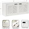 imageKate and Laurel Mezzeta Decorative TwoDoor Wall Cabinet 30 x 10 x 14 White Decorative Modern Storage Cabinet for Use as Floating Nightstand or Floating TV Shelf