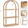 imageKate and Laurel Rahmati Modern Arched Rattan Wall Shelf 18 x 7 x 30 Natural Rattan Boho Arch Wall Shelves for OverTheToilet Storage or Entryway Storage Shelf