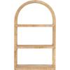 imageKate and Laurel Rahmati Modern Arched Rattan Wall Shelf 18 x 7 x 30 Natural Rattan Boho Arch Wall Shelves for OverTheToilet Storage or Entryway Storage Shelf