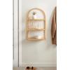 imageKate and Laurel Rahmati Modern Arched Rattan Wall Shelf 18 x 7 x 30 Natural Rattan Boho Arch Wall Shelves for OverTheToilet Storage or Entryway Storage Shelf