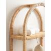 imageKate and Laurel Rahmati Modern Arched Rattan Wall Shelf 18 x 7 x 30 Natural Rattan Boho Arch Wall Shelves for OverTheToilet Storage or Entryway Storage Shelf