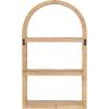 imageKate and Laurel Rahmati Modern Arched Rattan Wall Shelf 18 x 7 x 30 Natural Rattan Boho Arch Wall Shelves for OverTheToilet Storage or Entryway Storage Shelf