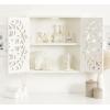 imageKate and Laurel Saanvi Traditional Carved Wood Wall Cabinet 20 x 6 x 20 Light Natural Dimensional Over The Toilet Storage Cabinet for Bathroom Storage and DisplayWhite