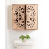 imageKate and Laurel Saanvi Traditional Carved Wood Wall Cabinet 20 x 6 x 20 Light Natural Dimensional Over The Toilet Storage Cabinet for Bathroom Storage and DisplayNatural
