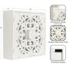 imageKate and Laurel Saanvi Traditional Carved Wood Wall Cabinet 20 x 6 x 20 Light Natural Dimensional Over The Toilet Storage Cabinet for Bathroom Storage and DisplayWhite