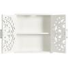 imageKate and Laurel Saanvi Traditional Carved Wood Wall Cabinet 20 x 6 x 20 Light Natural Dimensional Over The Toilet Storage Cabinet for Bathroom Storage and DisplayWhite