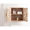 imageKate and Laurel Saanvi Traditional Carved Wood Wall Cabinet 20 x 6 x 20 Light Natural Dimensional Over The Toilet Storage Cabinet for Bathroom Storage and DisplayNatural
