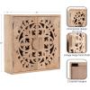 imageKate and Laurel Saanvi Traditional Carved Wood Wall Cabinet 20 x 6 x 20 Light Natural Dimensional Over The Toilet Storage Cabinet for Bathroom Storage and DisplayNatural