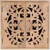 imageKate and Laurel Saanvi Traditional Carved Wood Wall Cabinet 20 x 6 x 20 Light Natural Dimensional Over The Toilet Storage Cabinet for Bathroom Storage and DisplayNatural