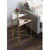 imageKate and Laurel Trena Glam Metal Triangle Nesting Tables Set of 2 Gold with Mirrored Surface Decorative End Tables for Display and Storage