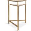 imageKate and Laurel Trena Glam Metal Triangle Nesting Tables Set of 2 Gold with Mirrored Surface Decorative End Tables for Display and Storage