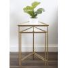 imageKate and Laurel Trena Glam Metal Triangle Nesting Tables Set of 2 Gold with Mirrored Surface Decorative End Tables for Display and Storage