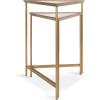imageKate and Laurel Trena Glam Metal Triangle Nesting Tables Set of 2 Gold with Mirrored Surface Decorative End Tables for Display and Storage