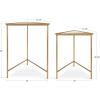imageKate and Laurel Trena Glam Metal Triangle Nesting Tables Set of 2 Gold with Mirrored Surface Decorative End Tables for Display and Storage