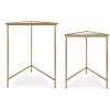 imageKate and Laurel Trena Glam Metal Triangle Nesting Tables Set of 2 Gold with Mirrored Surface Decorative End Tables for Display and Storage