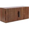 imageKate and Laurel Atwood Modern Mango Wood TwoDoor Wall Cabinet 32 x 10 x 14 Walnut Brown Decorative Storage Cabinet with Metal Pulls for Use as Floating Nightstand or Floating TV Shelf