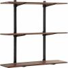 imageKate and Laurel Atwood ThreeTiered Adjustable Mango Wood Wall Shelf 32 x 10 x 30 Walnut Brown and Black Modular Shelving Unit and Wall Organizer for Entryway Storage or Living Room Display Shelves