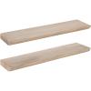 imageKate and Laurel Burena Modern Curved Mango Wood Floating Shelves Set of 2 24 x 6 Walnut Brown Functional Bathroom and Kitchen Shelves for Storage and DisplayNatural