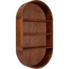 imageKate and Laurel Hutton Scandinavian Capsule Wall Shelf 16 x 28 Natural Wood Geometric Modern Shelves for WallWalnut Brown
