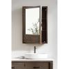 imageKate and Laurel Mezzeta Decorative Modern Rectangle Bathroom Cabinet with Mirror 20 x 5 x 30 White Wooden Bathroom Mirror with Storage for Bath Medicine Cabinet or OverTheToilet Storage OptionBrown