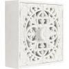 imageKate and Laurel Saanvi Traditional Carved Wood Wall Cabinet 20 x 6 x 20 Light Natural Dimensional Over The Toilet Storage Cabinet for Bathroom Storage and DisplayWhite