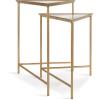 imageKate and Laurel Trena Glam Metal Triangle Nesting Tables Set of 2 Gold with Mirrored Surface Decorative End Tables for Display and Storage