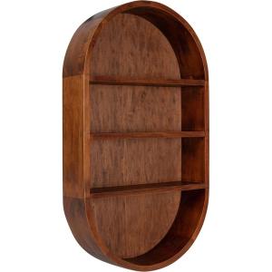 imageKate and Laurel Hutton Scandinavian Capsule Wall Shelf 16 x 28 Natural Wood Geometric Modern Shelves for WallWalnut Brown