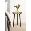 imageKate and Laurel Alezar Modern Wooden Round Side Table 15 x 15 x 22 Light Natural Transitional Solid Wood End Table with Wavy Edge for Bedroom Nightstand or Living Room DecorWalnut Brown