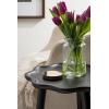 imageKate and Laurel Alezar Modern Wooden Round Side Table 15 x 15 x 22 Light Natural Transitional Solid Wood End Table with Wavy Edge for Bedroom Nightstand or Living Room DecorBlack