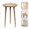 imageKate and Laurel Alezar Modern Wooden Round Side Table 15 x 15 x 22 Light Natural Transitional Solid Wood End Table with Wavy Edge for Bedroom Nightstand or Living Room DecorNatural