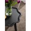 imageKate and Laurel Alezar Modern Wooden Round Side Table 15 x 15 x 22 Light Natural Transitional Solid Wood End Table with Wavy Edge for Bedroom Nightstand or Living Room DecorBlack