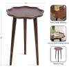 imageKate and Laurel Alezar Modern Wooden Round Side Table 15 x 15 x 22 Light Natural Transitional Solid Wood End Table with Wavy Edge for Bedroom Nightstand or Living Room DecorWalnut Brown