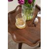 imageKate and Laurel Alezar Modern Wooden Round Side Table 15 x 15 x 22 Light Natural Transitional Solid Wood End Table with Wavy Edge for Bedroom Nightstand or Living Room DecorWalnut Brown
