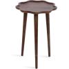 imageKate and Laurel Alezar Modern Wooden Round Side Table 15 x 15 x 22 Light Natural Transitional Solid Wood End Table with Wavy Edge for Bedroom Nightstand or Living Room DecorWalnut Brown