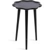 imageKate and Laurel Alezar Modern Wooden Round Side Table 15 x 15 x 22 Light Natural Transitional Solid Wood End Table with Wavy Edge for Bedroom Nightstand or Living Room DecorBlack