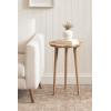 imageKate and Laurel Alezar Modern Wooden Round Side Table 15 x 15 x 22 Light Natural Transitional Solid Wood End Table with Wavy Edge for Bedroom Nightstand or Living Room DecorNatural