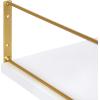 imageKate and Laurel Benbrook Wood Shelf 24quot x 8quot White and Gold Modern Glam Storage ShelfWhiteGold