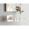 imageKate and Laurel Benbrook Wood Shelf 24quot x 8quot White and Gold Modern Glam Storage ShelfWhiteGold