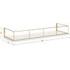 imageKate and Laurel Benbrook Wood Shelf 24quot x 8quot White and Gold Modern Glam Storage ShelfWhiteGold