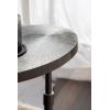 imageKate and Laurel Engles Traditional AdjustableHeight Oval CTable 15 x 10 x 28 Gray Gunmetal Vintage Round Indoor Metal CShaped End Table with Embossed Pattern for Use as Overbed TablePewter