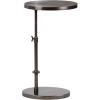 imageKate and Laurel Engles Traditional AdjustableHeight Oval CTable 15 x 10 x 28 Gray Gunmetal Vintage Round Indoor Metal CShaped End Table with Embossed Pattern for Use as Overbed TablePewter