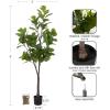 imageKate and Laurel Fidmont Modern Faux Fiddle Fig Tree 6 FT Potted Artificial Fiddle Leaf Tree Indoor with Realistic Foliage and Additional Decorative Moss Fake Plant for Living Room Decor5ft 11in