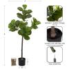 imageKate and Laurel Fidmont Modern Faux Fiddle Fig Tree 6 FT Potted Artificial Fiddle Leaf Tree Indoor with Realistic Foliage and Additional Decorative Moss Fake Plant for Living Room Decor3ft 11in