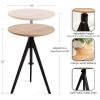 imageKate and Laurel Keres Modern AdjustableHeight Round Tripod Side Table 16 x 16 x 28 Natural Wood and Black Transitional Circle End Table for Use as Indoor Plant Stand or Bedroom NightstandNaturalBlack
