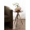 imageKate and Laurel Keres Modern AdjustableHeight Round Tripod Side Table 16 x 16 x 28 Natural Wood and Black Transitional Circle End Table for Use as Indoor Plant Stand or Bedroom NightstandWalnut BrownGold