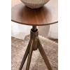 imageKate and Laurel Keres Modern AdjustableHeight Round Tripod Side Table 16 x 16 x 28 Natural Wood and Black Transitional Circle End Table for Use as Indoor Plant Stand or Bedroom NightstandWalnut BrownGold
